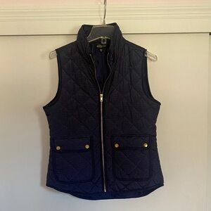 Willi Smith Navy Quilted Vest with Gold Details